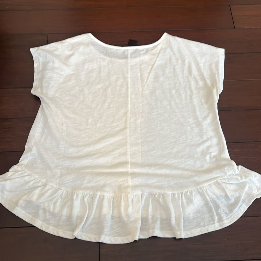 White Ruffle Tee - Picture 3 of 3